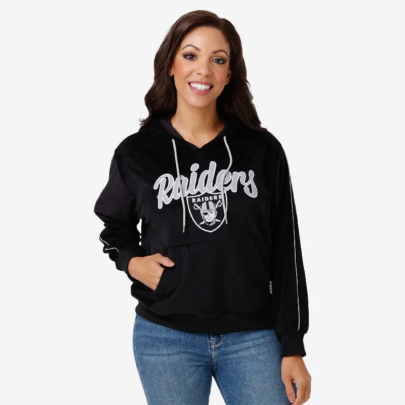Las Vegas Raiders Womens Velour Hooded Sweatshirt Hoodie with Illustration Artistic Creative Las Vegas Raiders Womens Velour Hooded Sweatshirt Hoodie with Illustration Artistic Creative