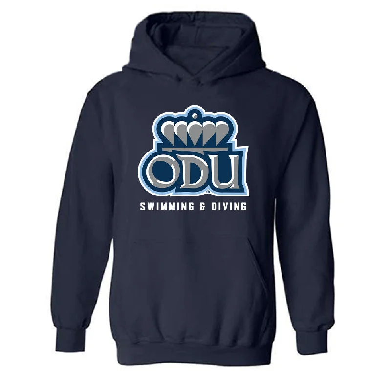 Old Dominion - NCAA Women's Swimming & Diving : Anna Eberle - Classic Shersey Hooded Sweatshirt Hoodie with Sequins Glamorous Eye-catching