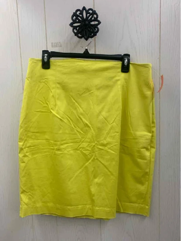 Worthington Yellow Womens Size 18 Skirt a-line skirt cut