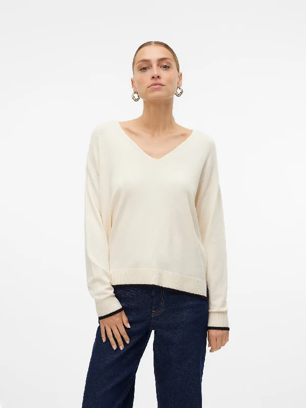 Γυναικεία μπλούζα πλεκτή VMBREEZE LS V-NECK PULLOVER 10311090 | 10311090 Bateau Neck Pullover