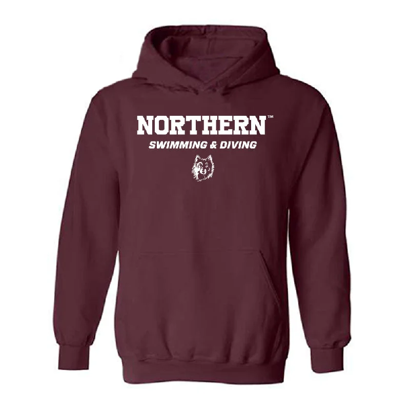 NSU - NCAA Women's Swimming & Diving : Abbegael Nynas - Classic Shersey Hooded Sweatshirt Hoodie with Hem Patch Decorative Personalized