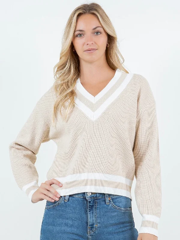 Lauren Varsity Pullover Chenille Soft Sweater