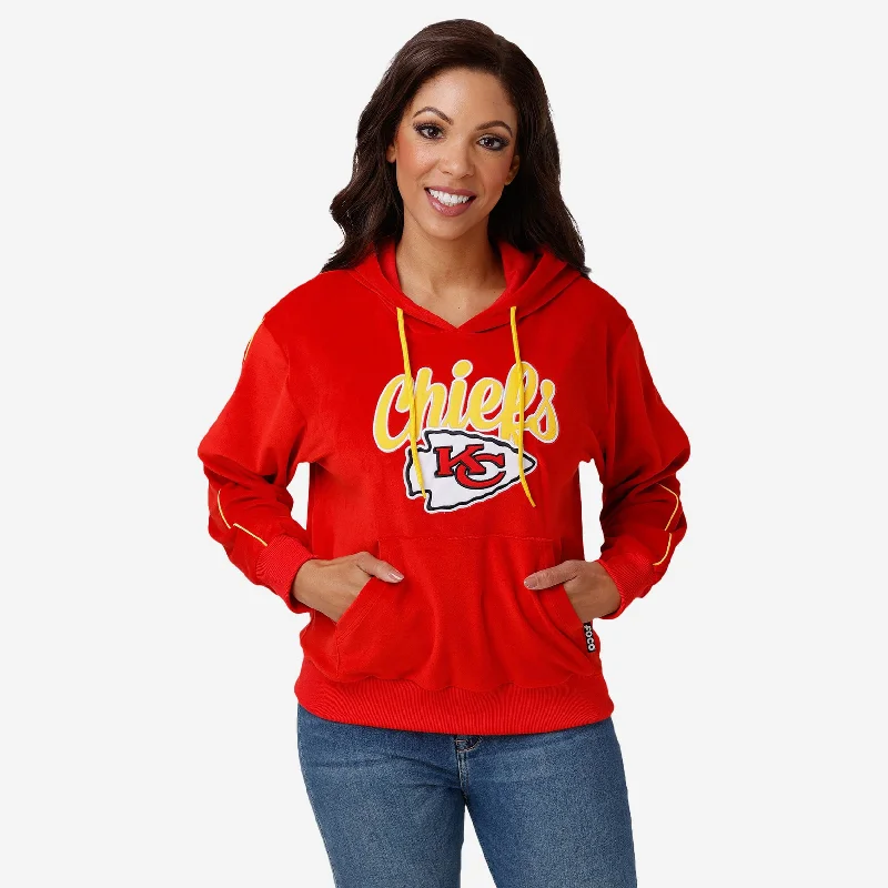 Kansas City Chiefs Womens Velour Hooded Sweatshirt Hooded Sweatshirt Casual Wear Street Style Kansas City Chiefs Womens Velour Hooded Sweatshirt Hooded Sweatshirt Casual Wear Street Style