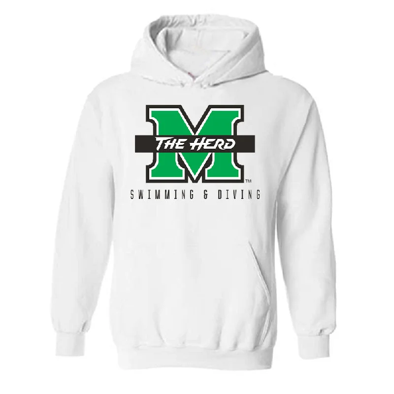 Marshall - NCAA Women's Swimming & Diving : Eszter Laban - Generic Shersey Hooded Sweatshirt Hoodie with Illustration Artistic Creative