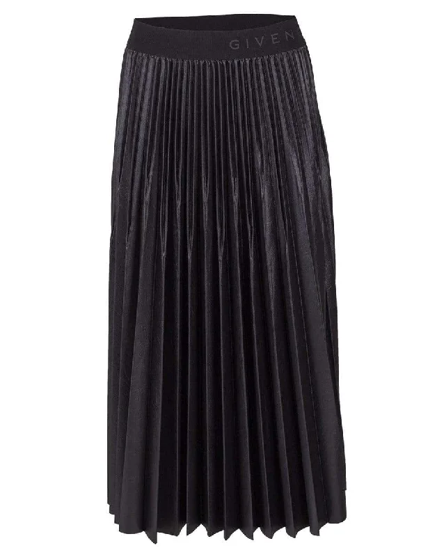 GIVENCHY Waistband Pleated Skirt velvet skirt plush