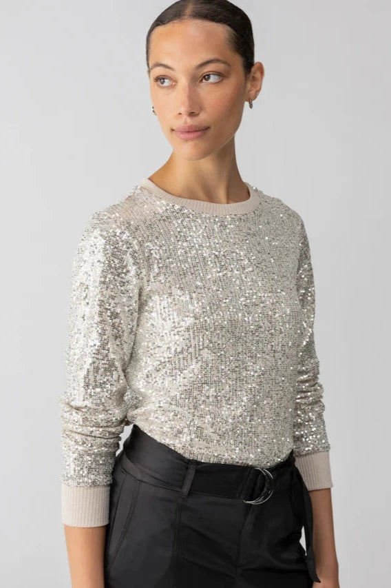 sequin pullover Polo Neck Sweater