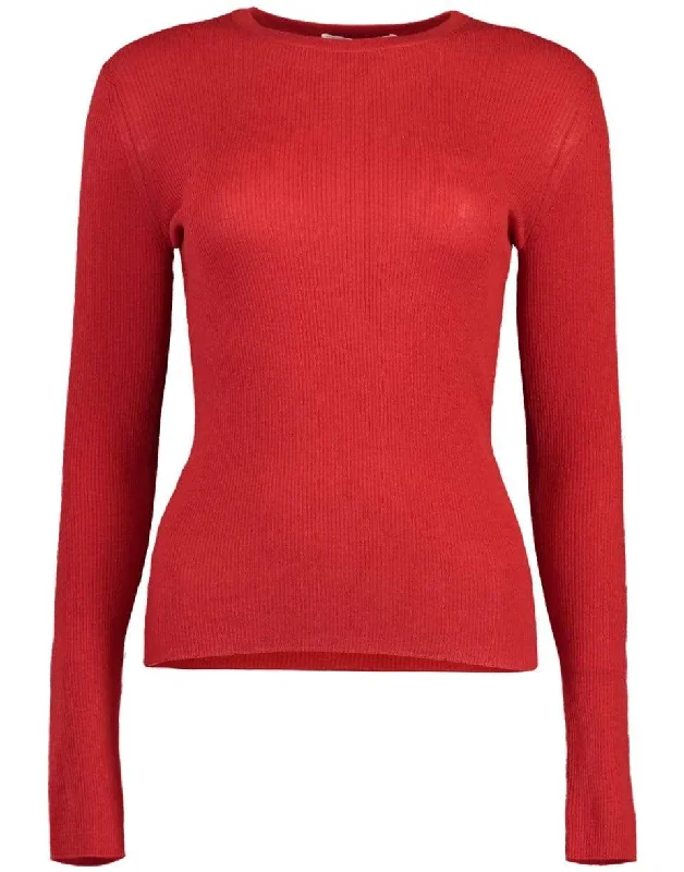 Hutton Ribbed Pullover Top Wrist Length Sleeve