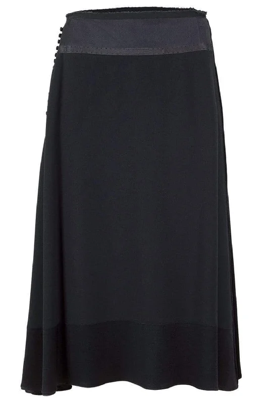 Raw-Edge Trim Midi Skirt wrap skirt elegant