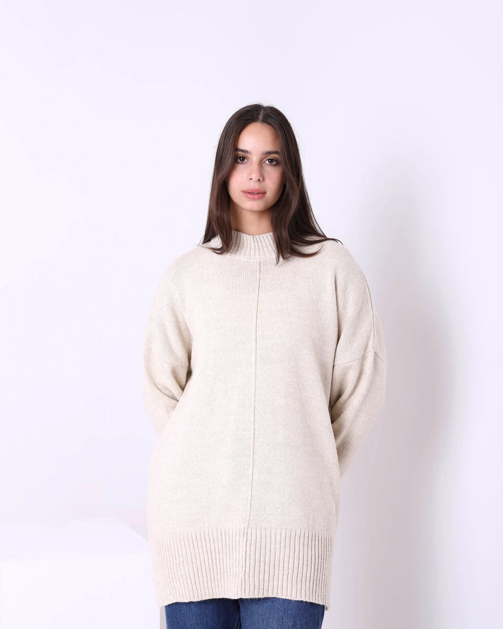 Trico Oversized Pullover (K732) - Just4Women Square Neck Pullover