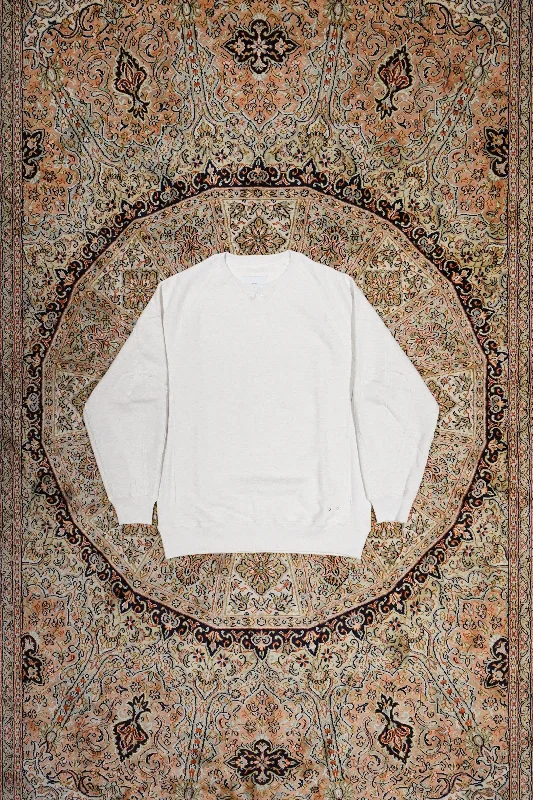 SUGARHILL TIRPLE STITCHED SEWAT PULLOVER(WHITE) Slim Sleeve Pullover