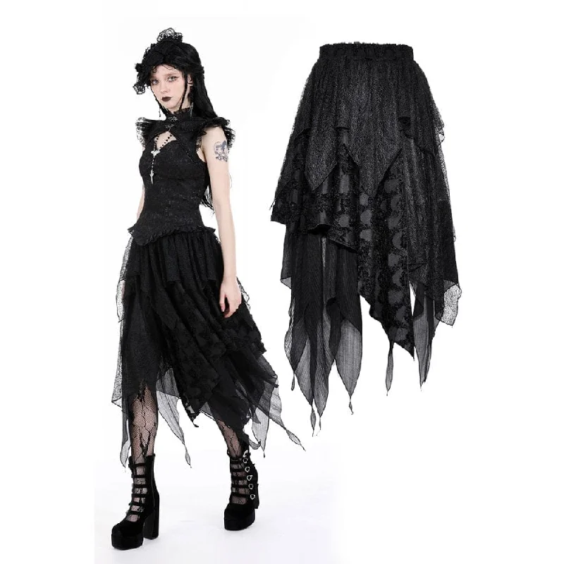 Women's Punk Irregular Layered Skirt cashmere skirt soft