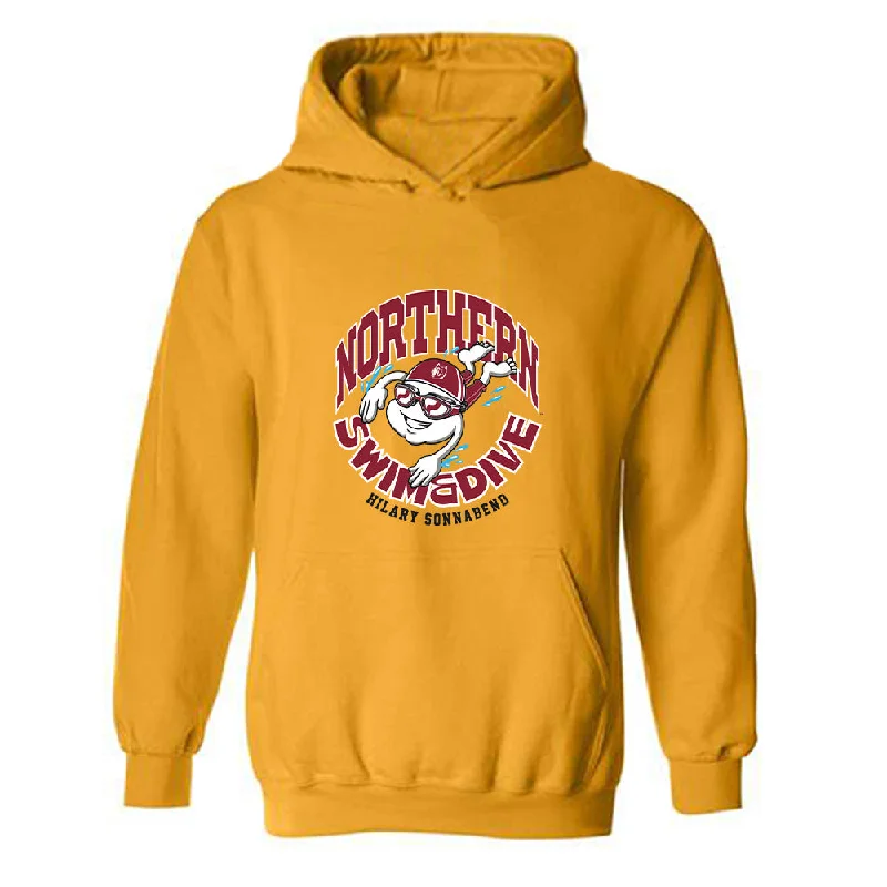 NSU - NCAA Women's Swimming & Diving : Hilary Sonnabend - Fashion Shersey Hooded Sweatshirt Hoodie with Rolled Sleeves Casual Relaxed