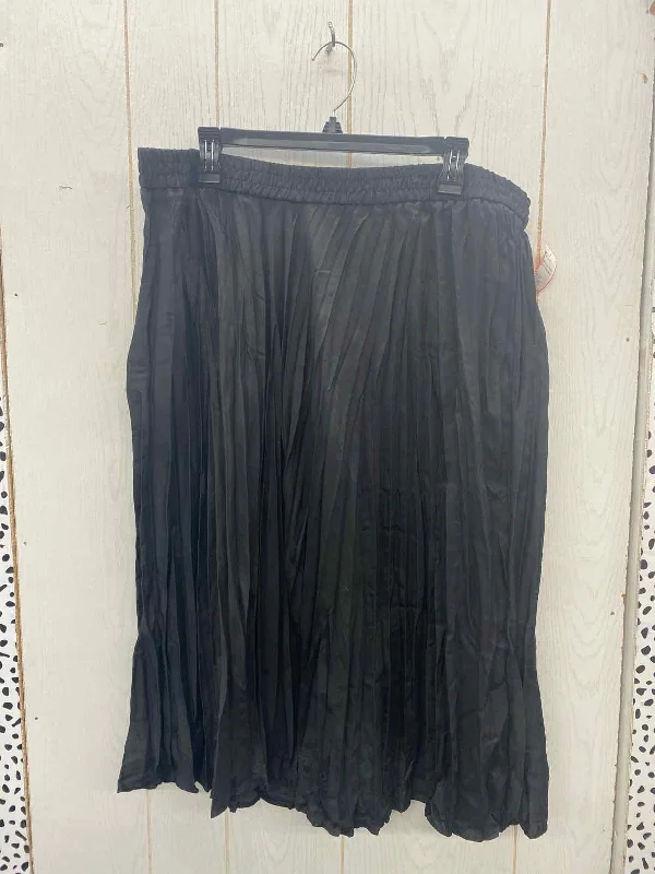 Time & Tru Black Womens Size 22 Skirt elastic waist skirt