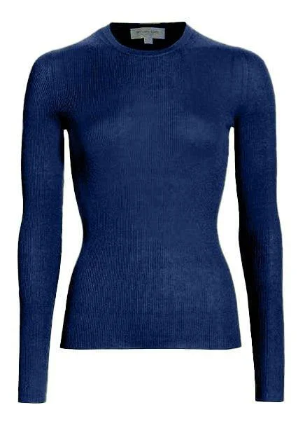 Hutton Pullover - Navy Open Neck Pullover