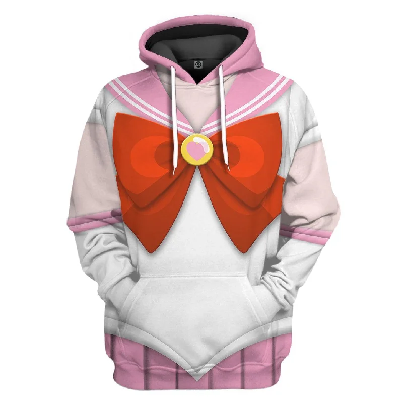 Gearhumans 3D Sailor Chibi Moon Custom Tshirt Hoodie Apparel Hoodie with Ribbed Neckline Snug Warm