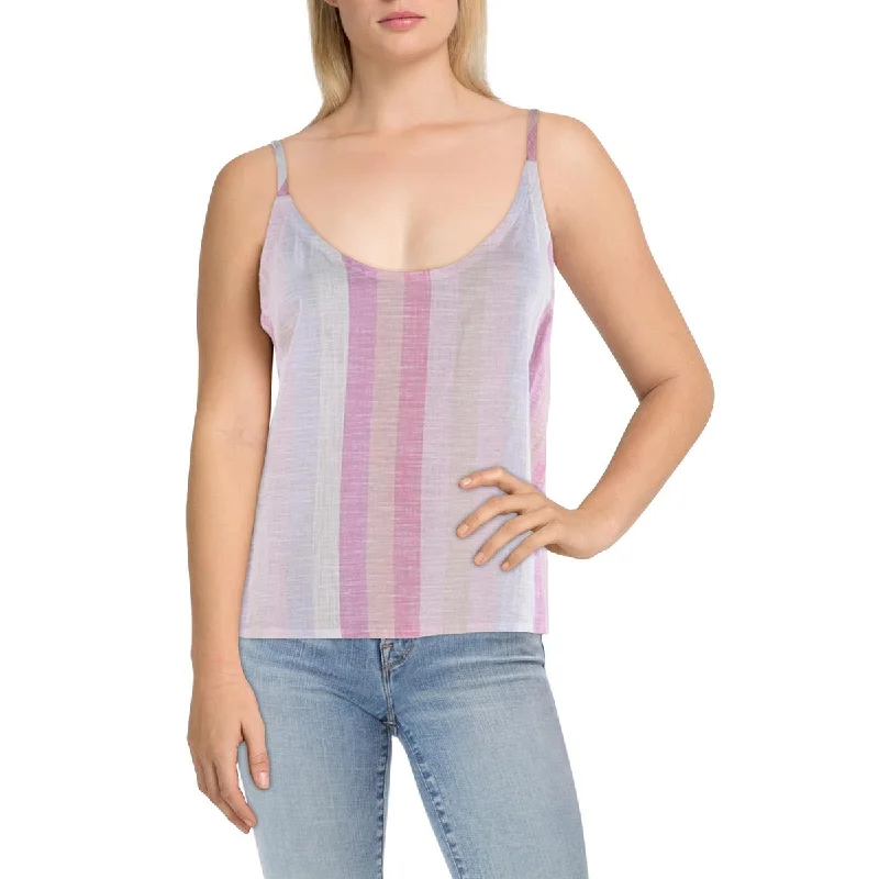 Womens Linen Blend Striped Tank Top bright tank top