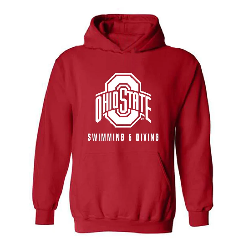 Ohio State - NCAA Women's Swimming & Diving : Danika Varda - Classic Shersey Hooded Sweatshirt Hoodie with Metallic Shiny Futuristic