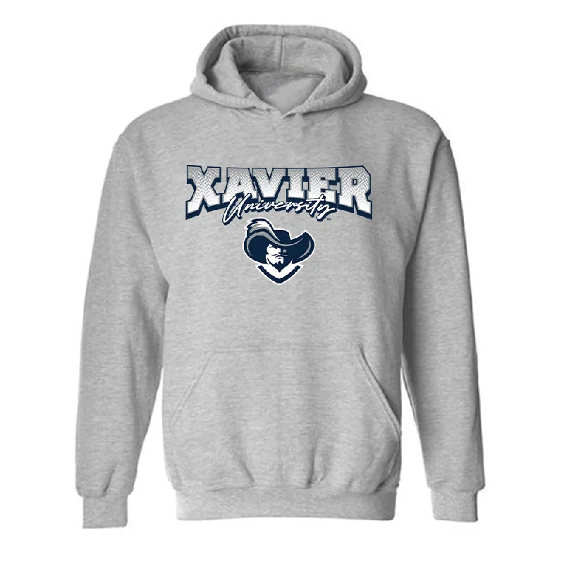 Xavier - NCAA Women's Swimming & Diving : Kali Fischer - Classic Shersey Hooded Sweatshirt Hoodie with Zipper Placket Modern Functional