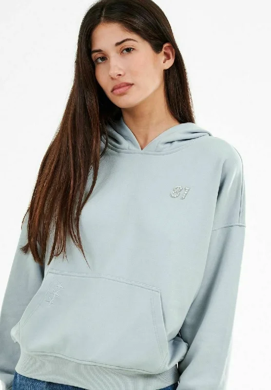 Guess Morgane Hooded Sweatshirt Hoodie with Hem Raw Edge Edgy Unfinished