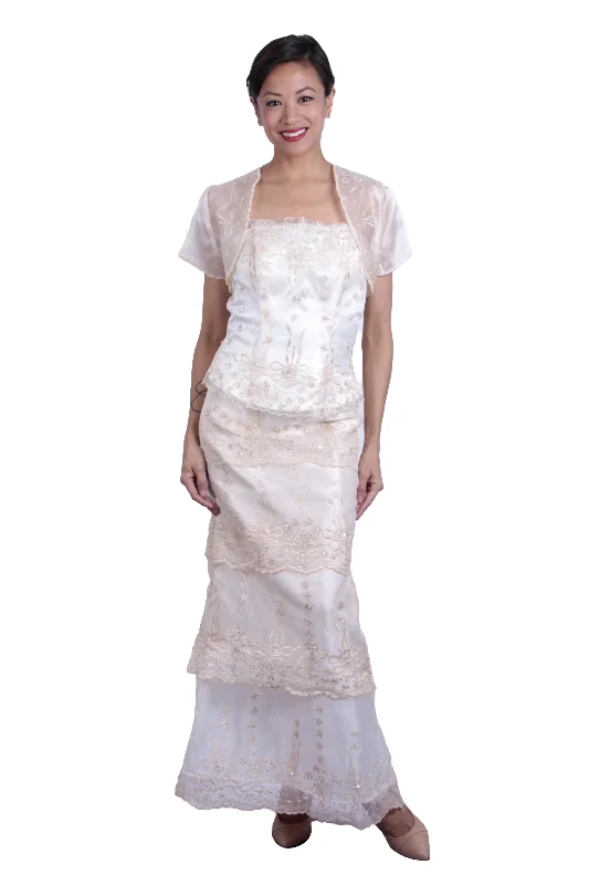 WS06 - MADE-TO-ORDER - Baro't Saya Bolero with Three-Layer Skirt - Filipiniana modal blend skirt