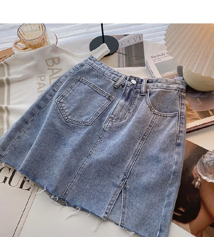 New Korean fashionable small split hip skirt  5610 casual skirt length