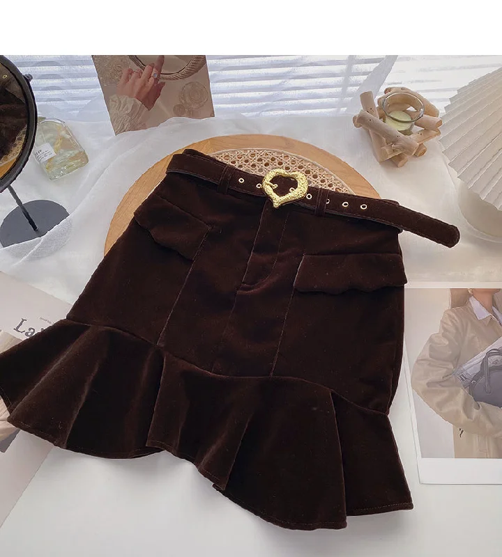 New fashion retro Hip Wrap Skirt with belt  5583 wrap skirt elegant