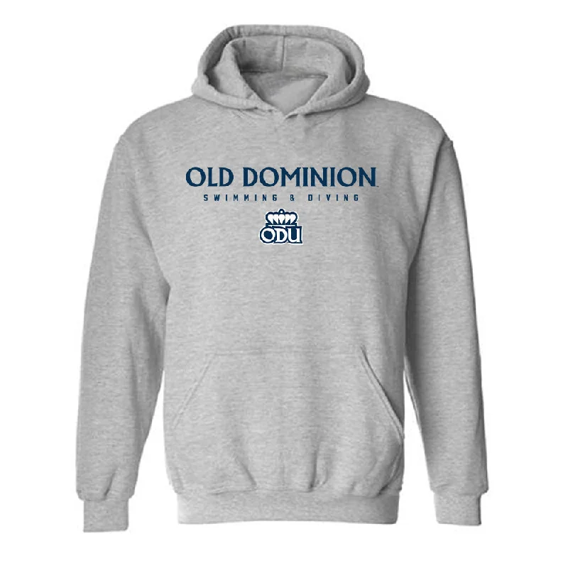 Old Dominion - NCAA Women's Swimming & Diving : Anna Eberle - Classic Shersey Hooded Sweatshirt Hoodie with Lace Feminine Delicate