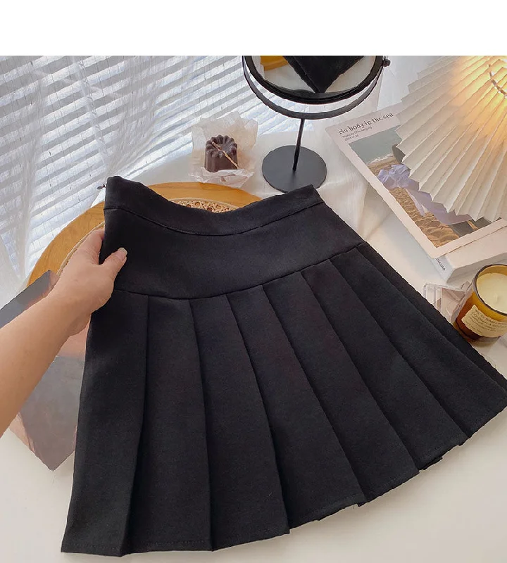 Korean fashionable and versatile A-shaped high waist skirt  5588 pleated skirt texture