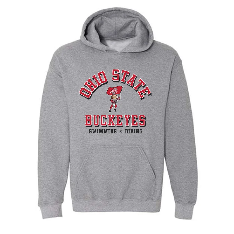 Ohio State - NCAA Women's Swimming & Diving : Lauren Clippard - Classic Shersey Hooded Sweatshirt Hoodie with Side Slits Relaxed Casual