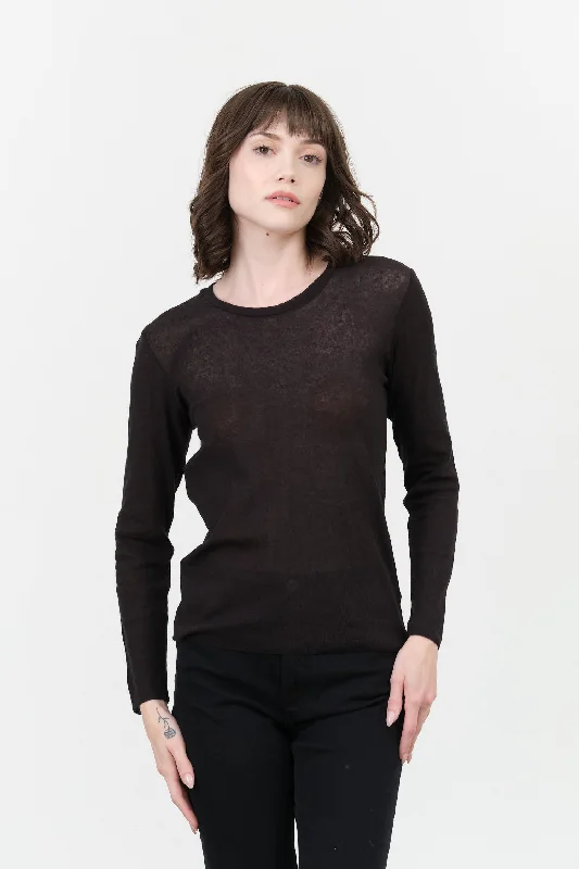 Cotton Pullover in Sumi Button Front Sweater