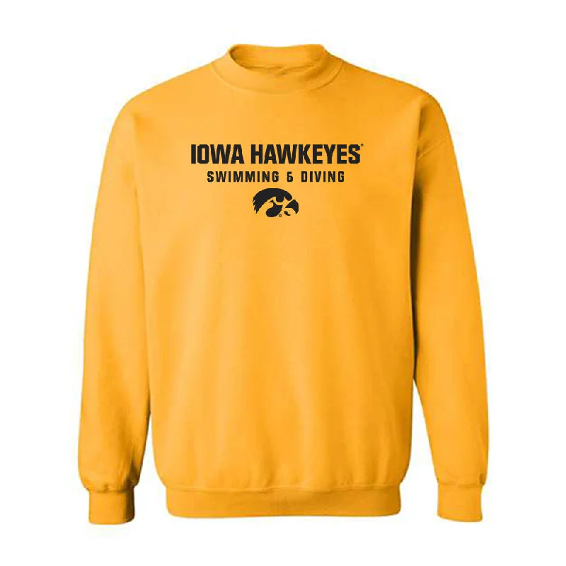 Iowa - NCAA Women's Swimming & Diving : Jenna Kerr - Classic Shersey Crewneck Sweatshirt Hoodie with Belted Waist Structured Tailored