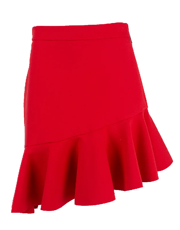 Asymmetrical Ruffle Skirt modal blend skirt