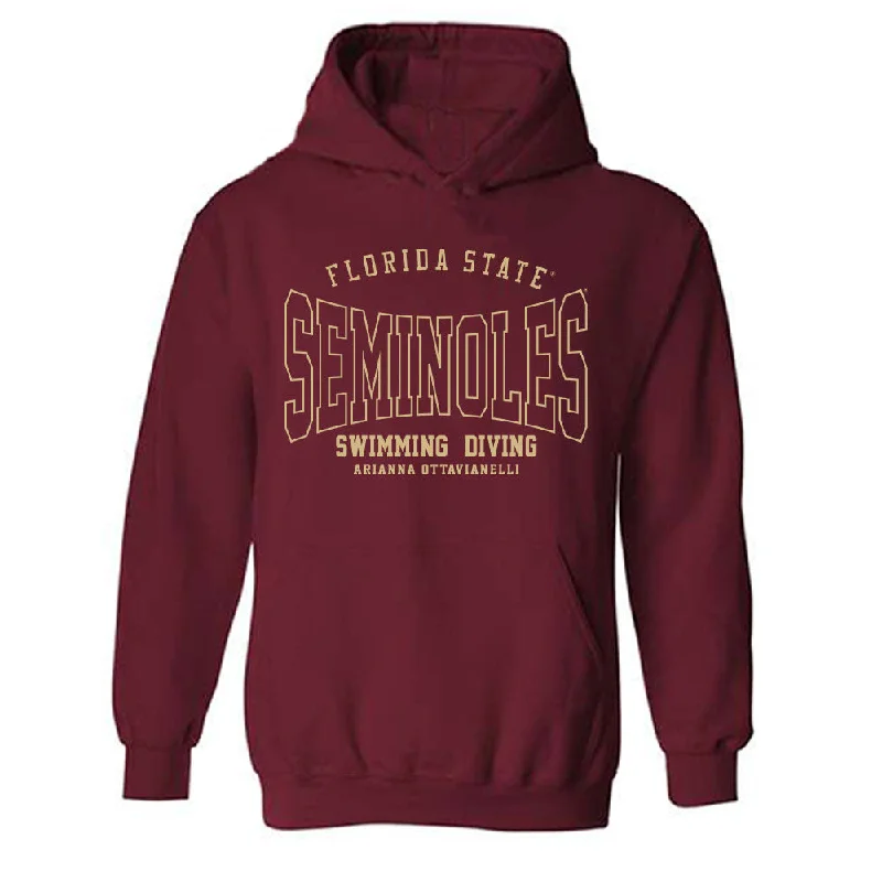 FSU - NCAA Women's Swimming & Diving : Arianna Ottavianelli - Classic Fashion Shersey Hooded Sweatshirt Hoodie with Full-Zip Functional Layering