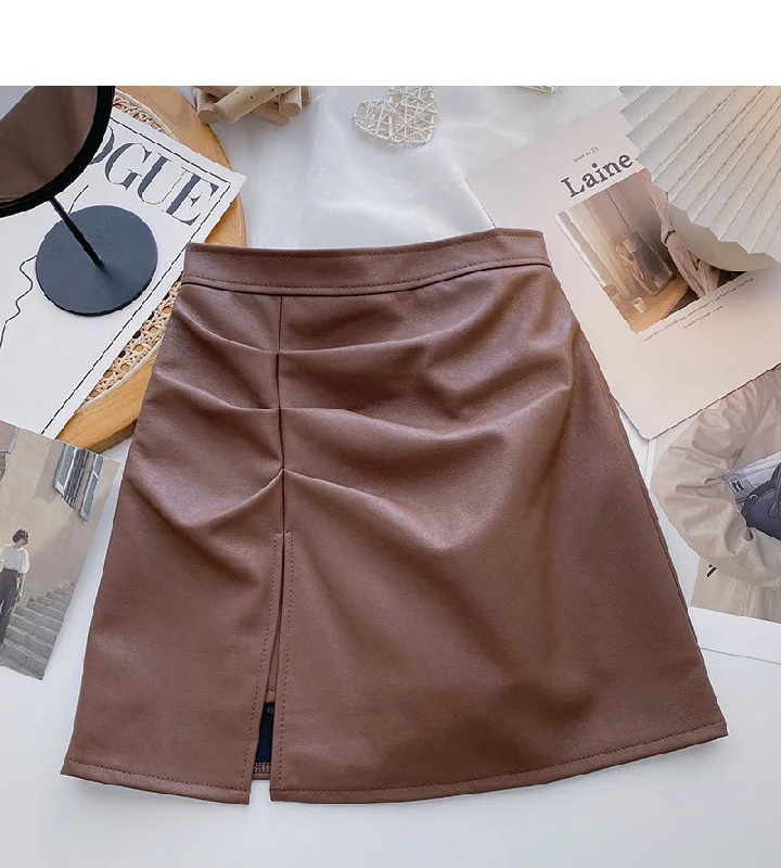 New Korean retro style slim pleated Hip Wrap Skirt  5574 silk skirt lustrous