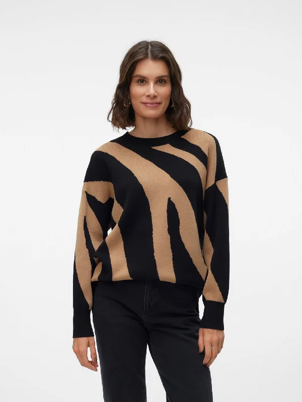 Γυναικεία μπλούζα πλεκτή VMNANCY LS O-NECK LONG PULLOVER 10310665 | 10310665 Boxy Neck Sweater