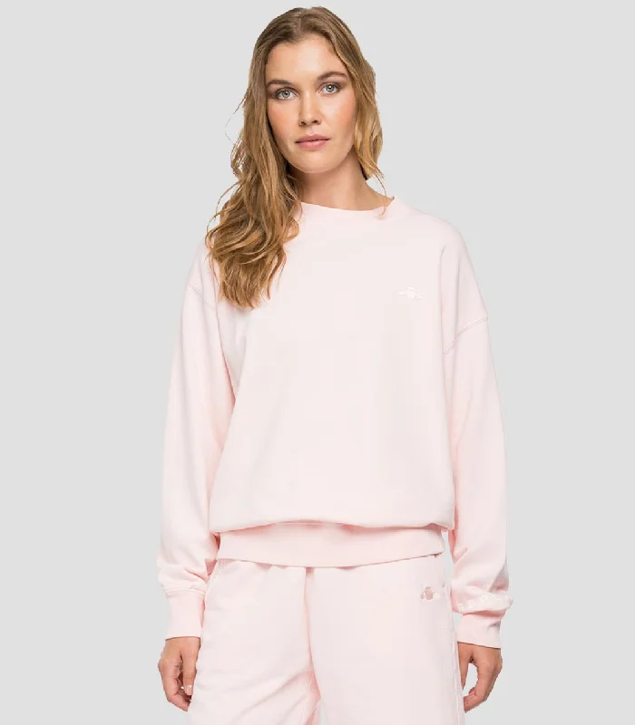 Replay W3586C Oversized Sweatshirt Hoodie with Hem Applique Textured Unique
