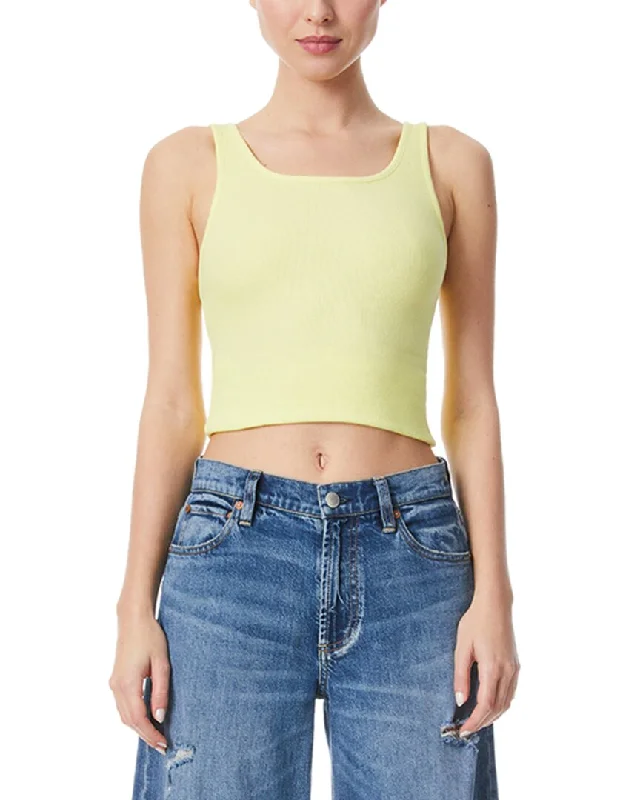 Alice + Olivia Jemi Rib Tank sheer tank top