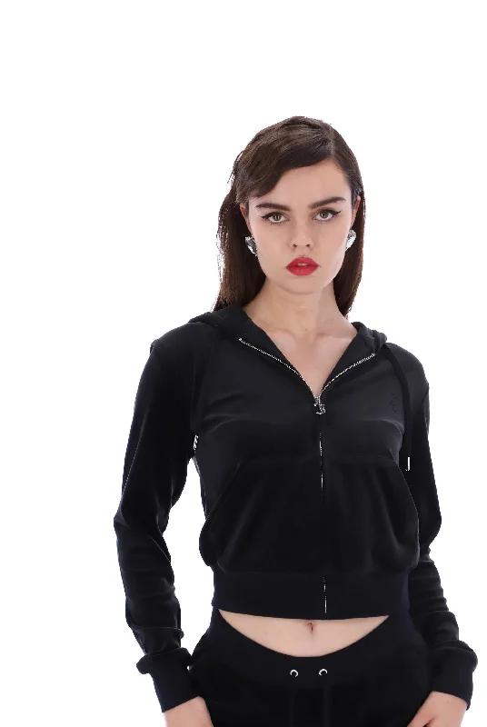 Juicy Couture Velour Robertson Hoodie Cotton Hoodie Fleece Lining Warmth
