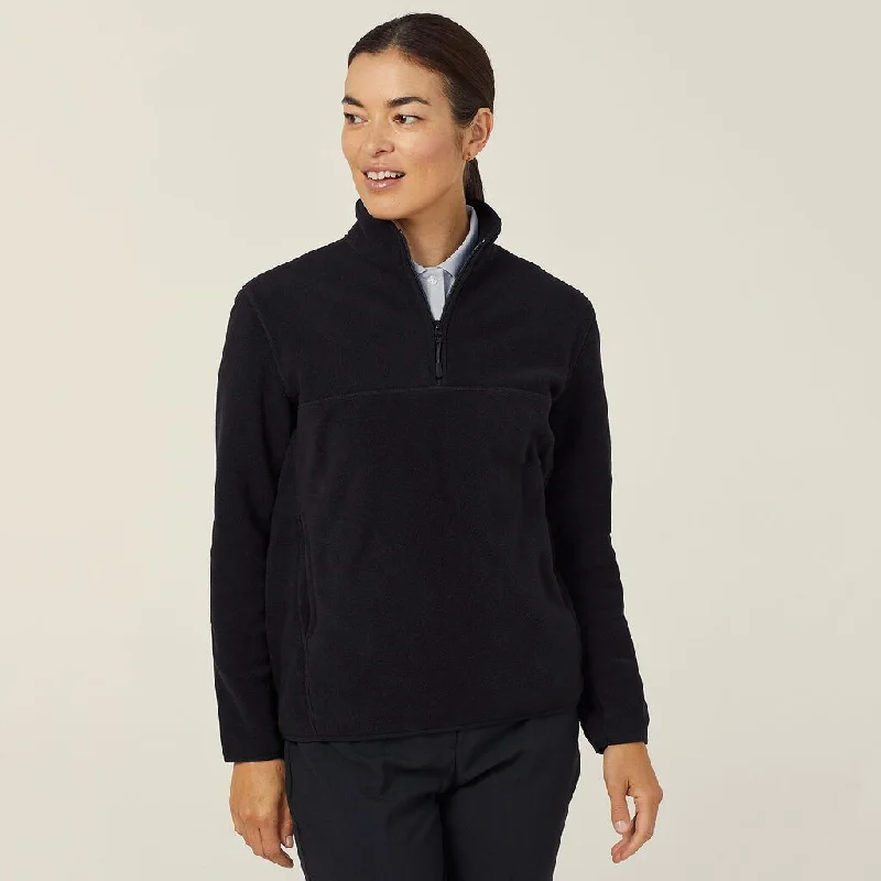 NNT Uniforms Polar Fleece Zip Neck Pullover (CAT1GT) Slouchy Comfort Pullover