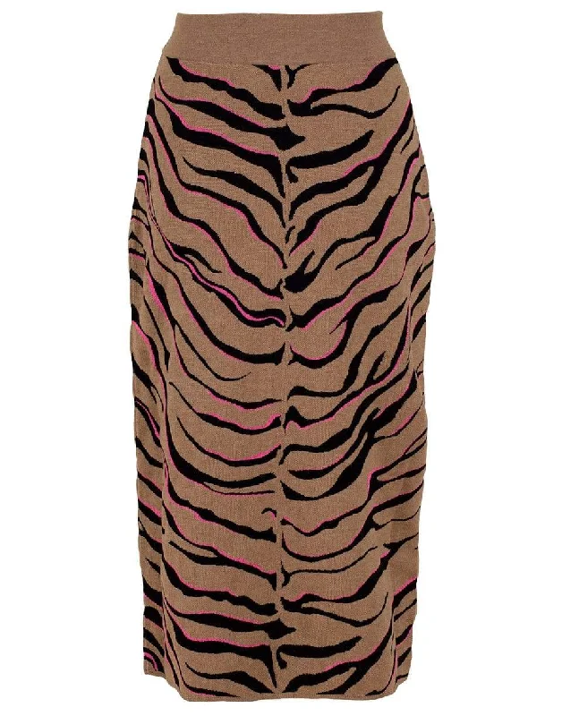 Compact Tiger Skirt satin skirt smooth