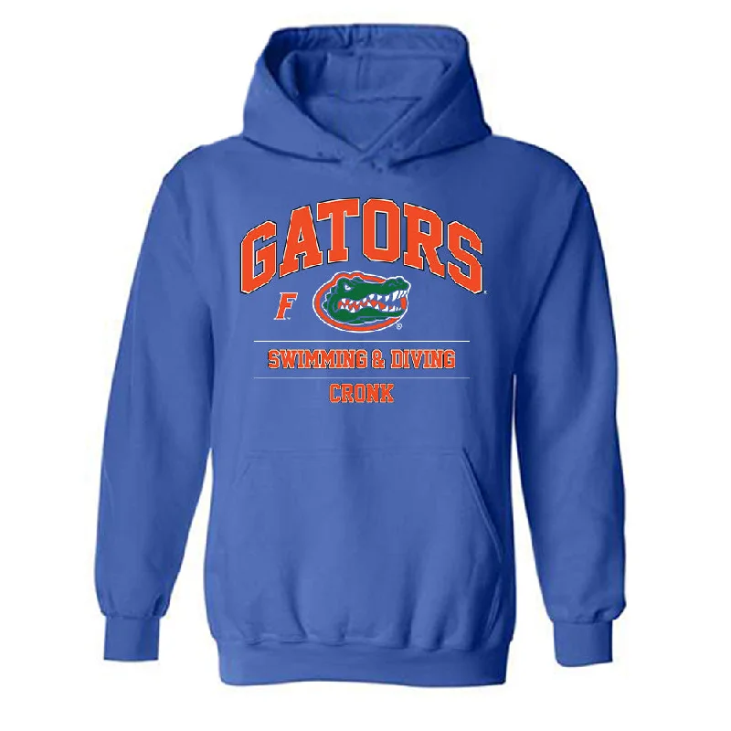 Florida - NCAA Women's Swimming & Diving : Micayla Cronk - Classic Fashion Shersey Hooded Sweatshirt Hoodie with Velcro Closure Adjustable Secure