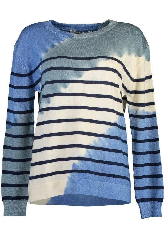 Tie-Dye Crewneck Pullover Asymmetrical Hem Sweater