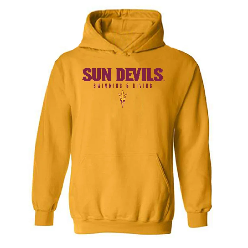 Arizona State - NCAA Women's Swimming & Diving : Ariel Beltran - Classic Shersey Hooded Sweatshirt Hoodie with Hem Contrast Bold Stylish