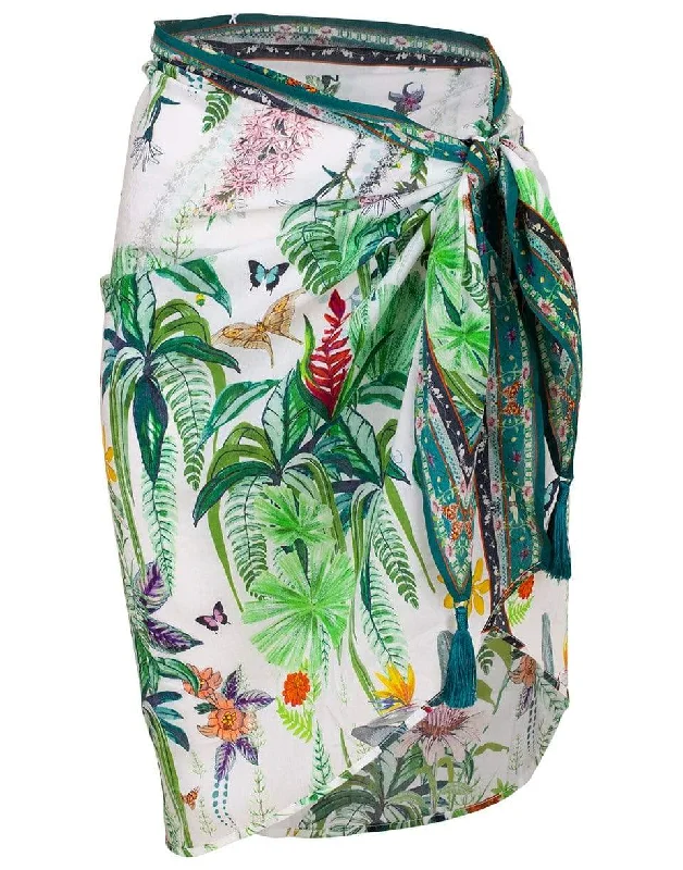 Daintree Darling Print Short Tassel Sarong Skirt leather skirt durable