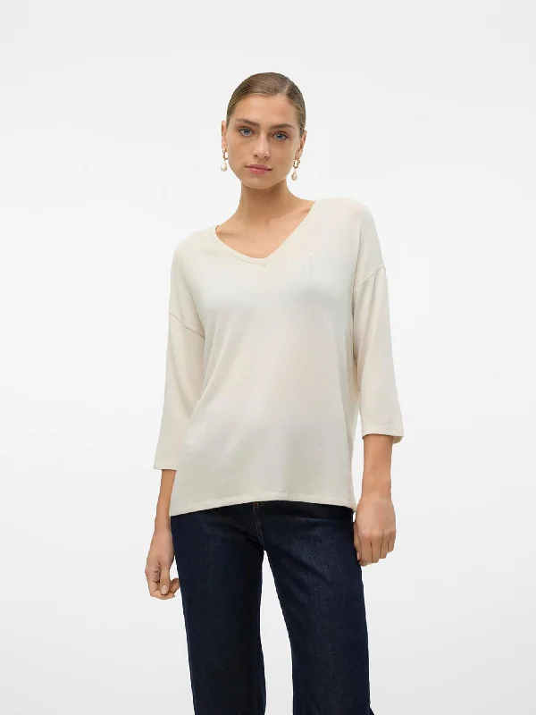 Γυναικεία μπλούζα VMBRIANNA 3/4 V-NECK PULLOVER 10291351 | 10291351 Keyhole Neck Pullover