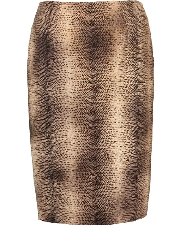 Snakeskin Print Skirt chiffon skirt floaty