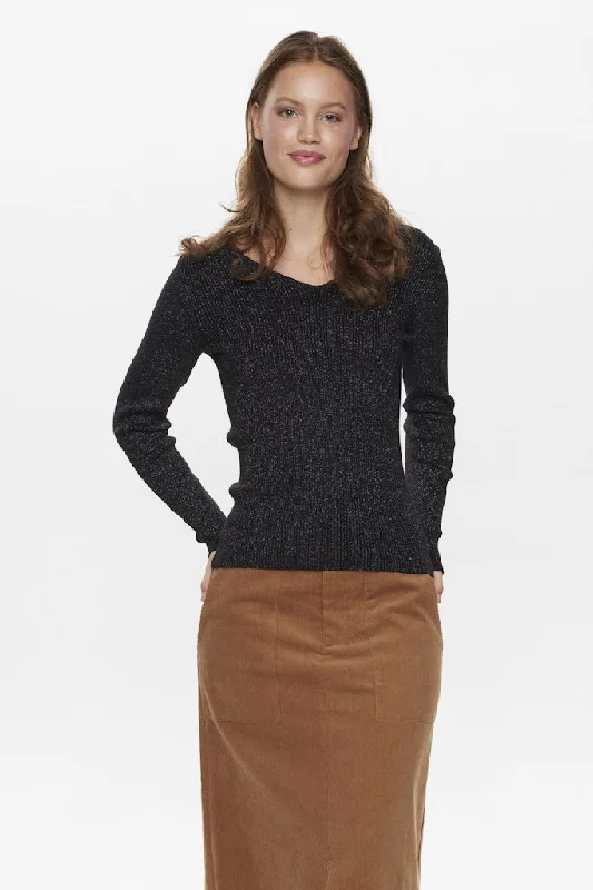 Ayelet Lurex Pullover Caviar Cable Knit Chunky