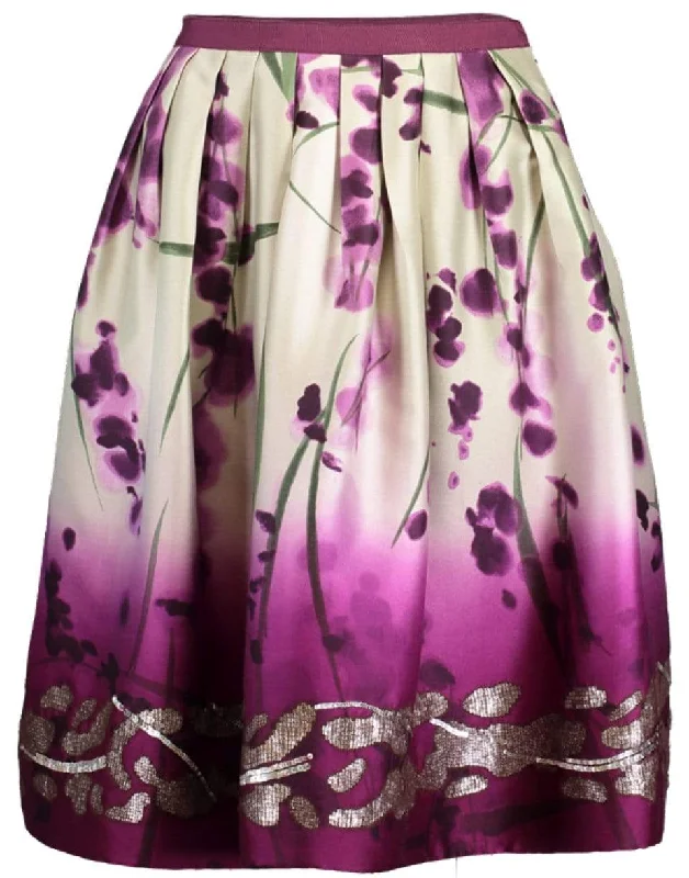 Floral Dip Dye Embroidered Skirt vintage skirt charm