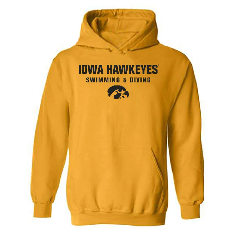 Iowa - NCAA Women's Swimming & Diving : Jenna Kerr - Classic Shersey Hooded Sweatshirt Hoodie with Slit Hem Functional Movement