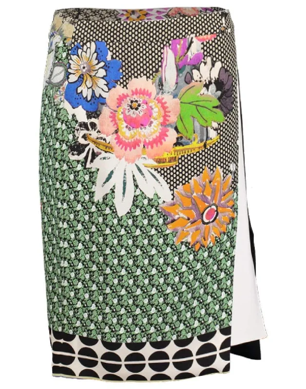 Print Stretch Pencil Skirt pleated skirt texture